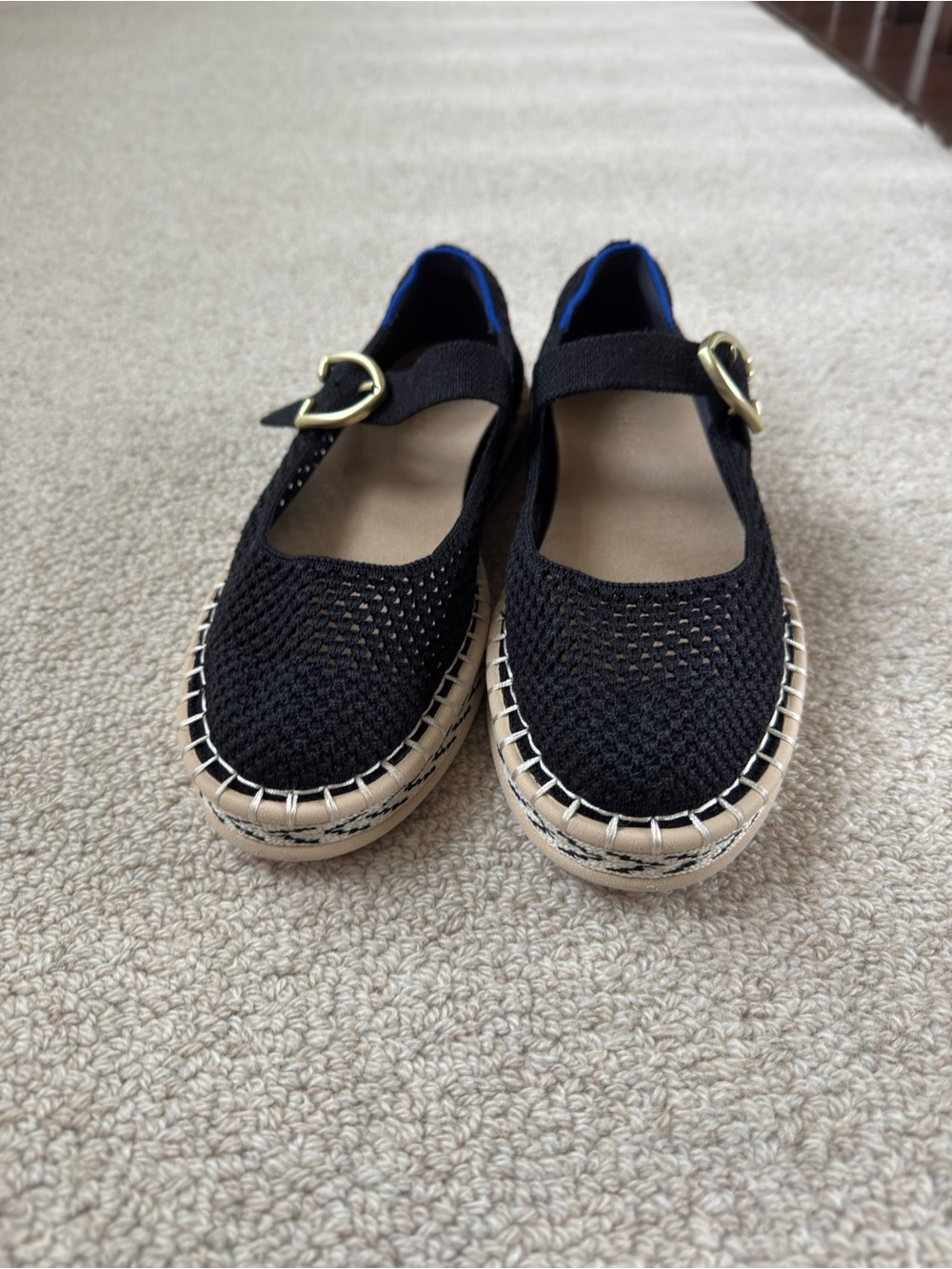 Women’s Black Mary Jane Espadrille Flats - Picture 3 of 6